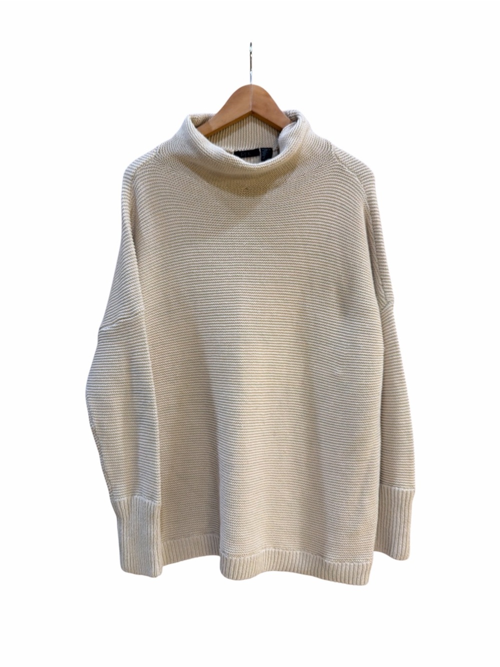RDI Cream Women’s Turtleneck Ribbed Knit Sweater